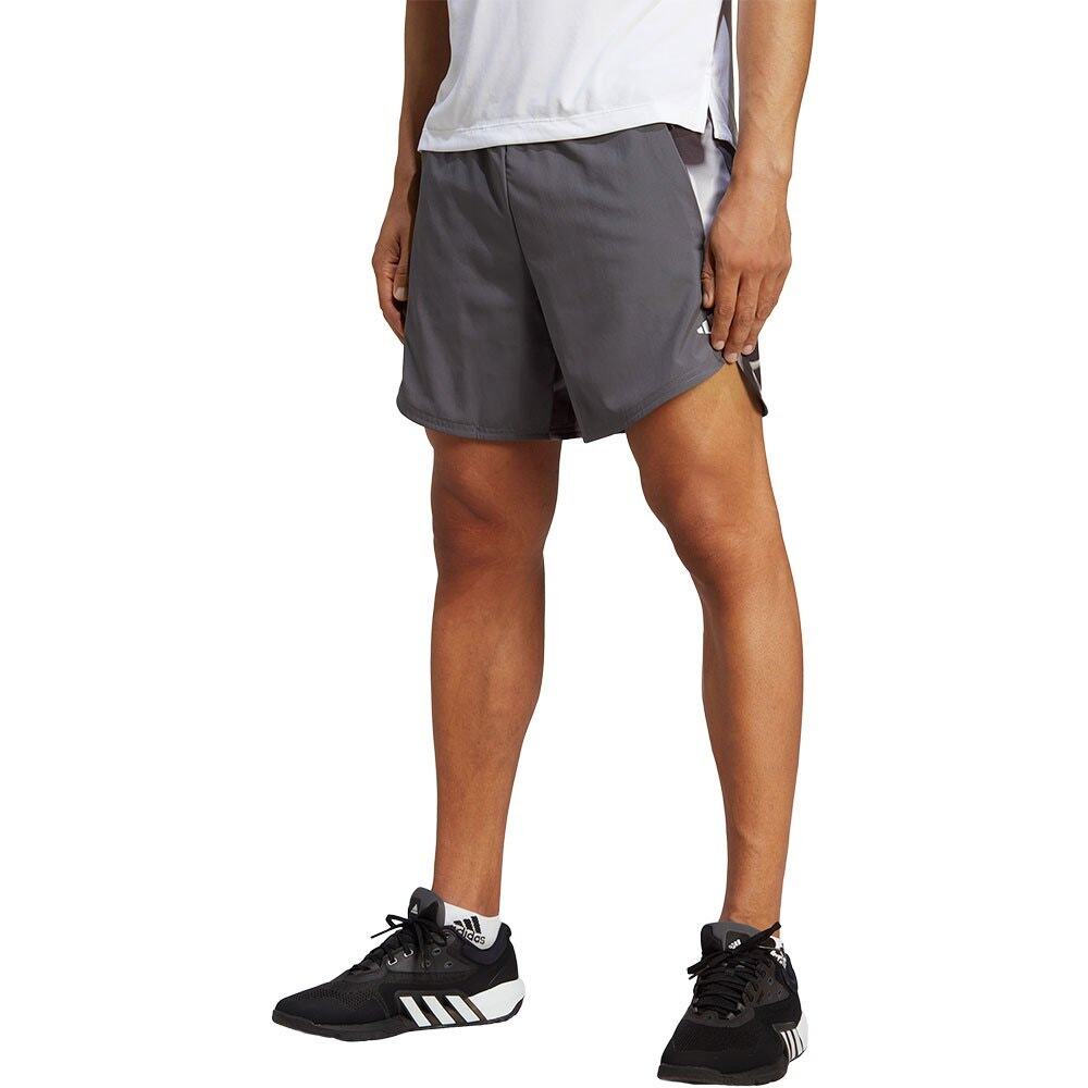New Adidas Mens Shorts Aeoready Training Athletic Zip Pockets 7" Gray D4 Large